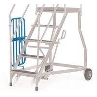 HEAVY DUTY MOBILE STEP POWDER COATED BLUE - 3 TREAD EXPANDED STEEL