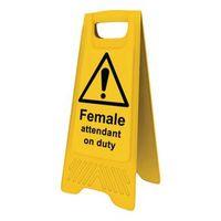 HEAVY DUTY a-BOARD - \'FEMALE ATTENDANT ON DUTY\'