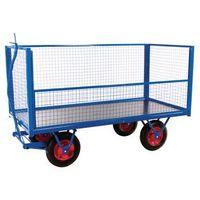 HEAVY DUTY BRAKED TURNTABLE TRUCK WITH MESH SIDES
