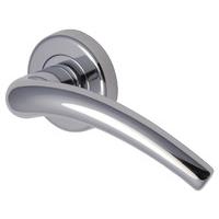 Heritage V1121 Wing Chrome Round Rose Lever Door Furniture