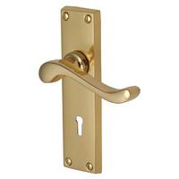 Heritage V810 Bedford Brass Lever Lock Door Furniture