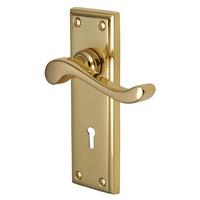 Heritage W3200 Edwardian Brass Lever Lock Door Furniture