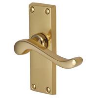 Heritage V800 Bedford Brass Short Lever Latch Door Furniture