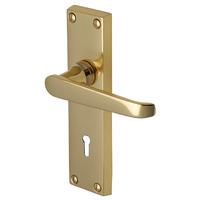 Heritage V3900 Victoria Brass Lever Lock Door Furniture