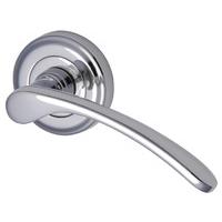 Heritage V1900 Sophia Chrome Round Rose Lever Door Furniture