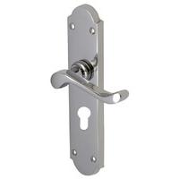 heritage v757 savoy long chrome euro profile lock door furniture