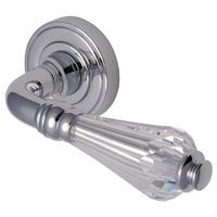 Heritage V2003 Crystal Lever on Chrome Round Rose Lever Set