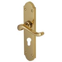 Heritage V757 Savoy Long Brass EURO PROFILE Lock Door Furniture