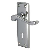 Heritage W3200 Edwardian Chrome Lever Lock Door Furniture