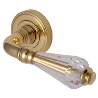 Heritage V2003 Crystal Lever on Brass Round Rose Lever Set