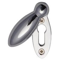 Heritage V1022 Chrome Oval Covered Keyhole Cover 33mm