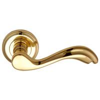 Heritage V1601 Lisboa Brass Round Rose Lever Door Furniture