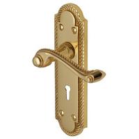 heritage g010 gainsborough brass lever lock door furniture