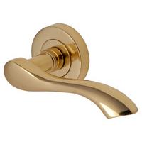 Heritage V7210 Algarve Brass Round Rose Lever Door Furniture