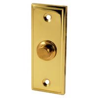 Heritage V1180 Brass Exterior Push Button Door Bell 84x33mm