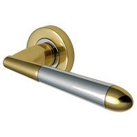 heritage v1850 turin chrome and brass round rose lever set