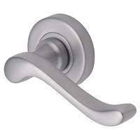 Heritage V3010 Bedford Satin Chrome Round Rose Lever Door Furniture