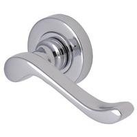 Heritage V3010 Bedford Chrome Round Rose Lever Door Furniture