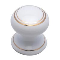 Heritage 6060 White Porcelain Gold Line Cabinet Knob
