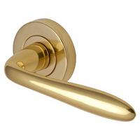 Heritage V1750 Sutton Brass Round Rose Lever Door Furniture