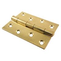 Heavy Duty Door Hinges Electro Brass Plated 100mm In Pairs