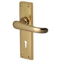 Heritage V700 Windsor Brass Lever Lock Door Furniture