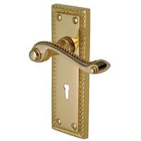 Heritage G040 Georgian Brass Lever Lock Door Furniture