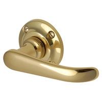 Heritage V720 Windsor Brass Round Rose Lever Door Furniture