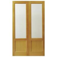 hemlock unglazed square panel exterior door pair