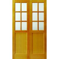 Hemlock Unglazed Cross Hatch Exterior Door Pair