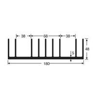 Heat sink 0.85 C/W (L x W x H) 75 x 180 x 48 mm Fischer Elektronik SK 53 75 SA