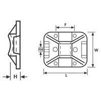 HellermannTyton 151-11810 TY8G1S-W-C1 MB Mounting Base Screw-mounted/self-adhesive, TY