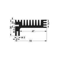 Heat sink 3.8 C/W (L x W x H) 84 x 55 x 28 mm TO 220, TOP 3 Fischer Elektronik SK 96 84 SA