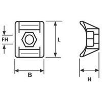 HellermannTyton 151-25219 NY3256-N66-NA-M1 Screw-mounted Base LKC, KR, NY