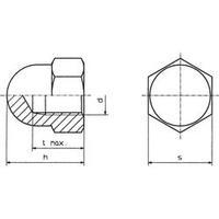 Hex cap nuts M3 DIN 1587 Steel zinc plated 10 pc(s) TOOLCRAFT M3 D1587-STAHL:A2K 194786