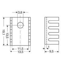 Heat sink 45 C/W (L x W x H) 19.1 x 13.5 x 9.5 mm SOT 32, TO 220 Fischer Elektronik FK 231 SA-220