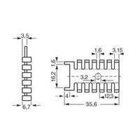 Heat sink 21 C/W (L x W x H) 35.6 x 22 x 6.7 mm SOT 32, TO 220 Fischer Elektronik FK 218 32 SA