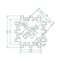 Heat sink (rods) 6 C/W (L x W x H) 45 x 45 x 25.4 mm TO 3, TO 55, SOT 9, SOT 32, TO 220 Fischer Elektronik FK 201 SA-CB