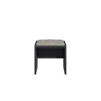 Hektor Black & Soft Grey Dressing Table Stool (H)450mm (W)450mm