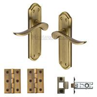 heritage brass lever latch sandown antique finish