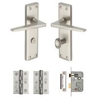 Heritage Brass Kendal on Plate Privacy Pack Satin Nickel