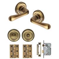 Heritage Brass Charlbury Round Rose Privacy Pack Antique finish