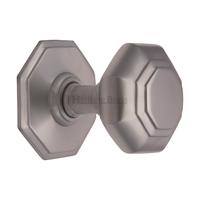 Heritage Brass Satin Chrome 3 Inch Octagonal Centre Knob