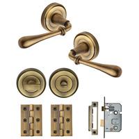 Heritage Brass Roma Round Rose Privacy Pack Antique finish