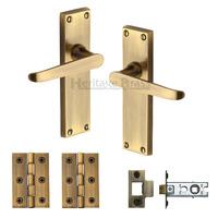 heritage brass lever latch victoria antique finish