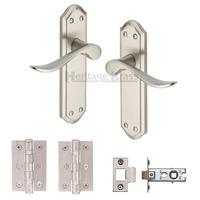 Heritage Brass Lever Latch Sandown Satin Nickel