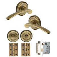 Heritage Brass Sophia Round Rose Privacy Pack Antique finish