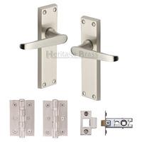 Heritage Brass Lever Latch Victoria Satin Nickel