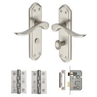 heritage brass sandown on plate privacy pack satin nickel