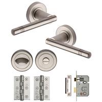 Heritage Brass Alicia Round Rose Privacy Pack Satin Nickel